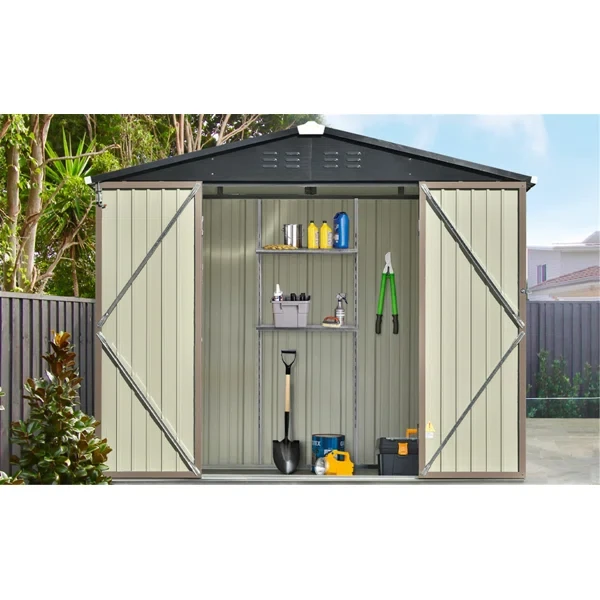 8 ft. W x 6 ft. D Metal Vertical Storage Shed