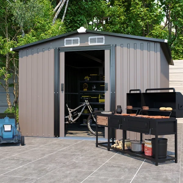 70" H x 127" W x 119" D Metal Storage Shed