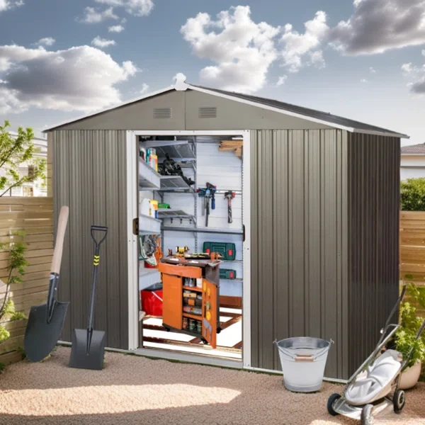 74.76" H x 92.88" W x 68.52" D Metal Storage Shed