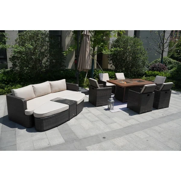 Aquiel 11 - Person Outdoor Seating Group with Cushions