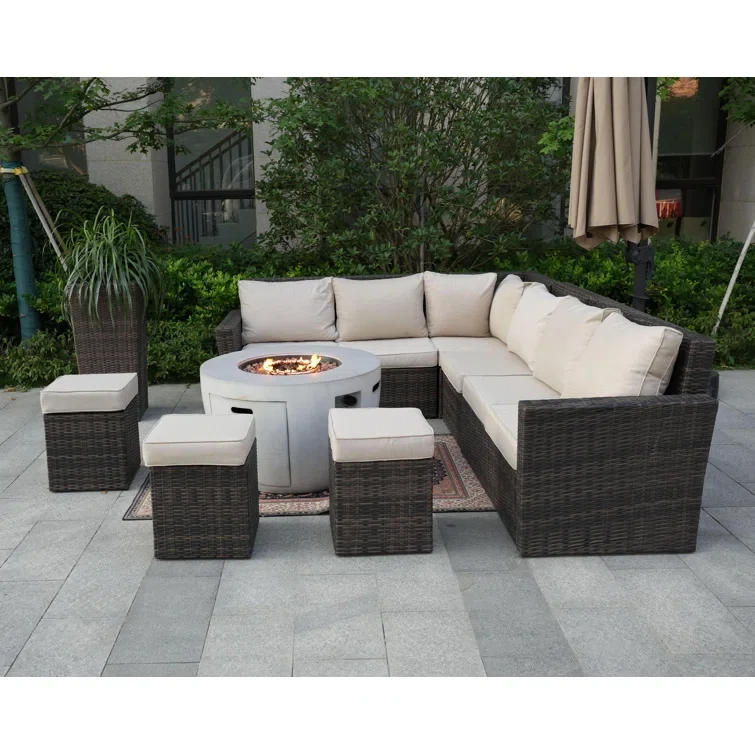 8 Piece Sectional Seating Group with Cushions