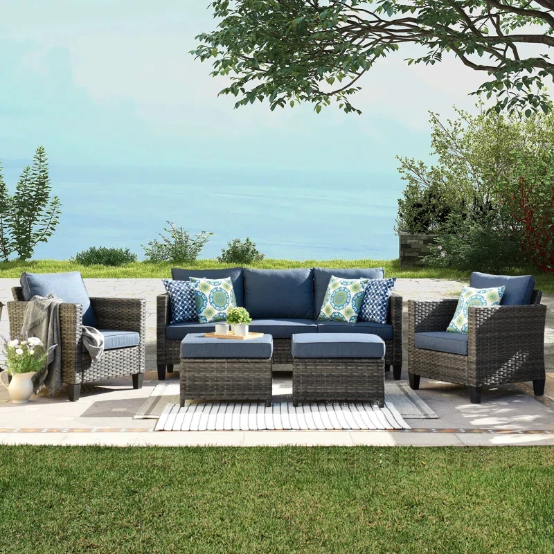 Dzion 5 - Person Outdoor Seating Group with Cushions