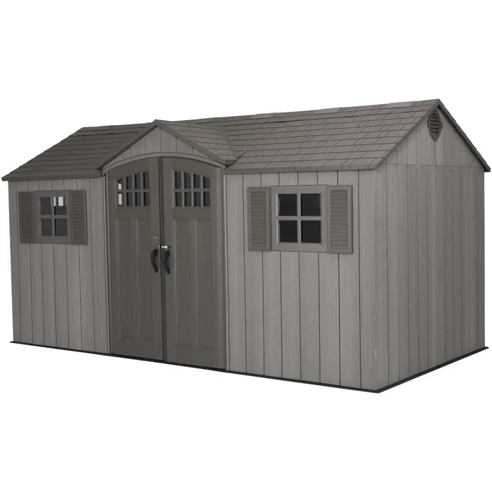 15 Ft. x 8 Ft. High-Density Polyethylene (Plastic) Steel Reinforced Outdoor Storage Shed