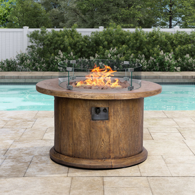 Jacquet 30.5" H x 40" W Concrete Propane Outdoor Fire Pit Table