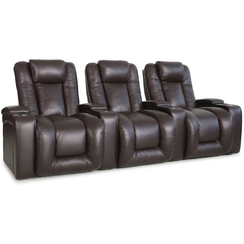 Natica Upholstered Home Theater Seating with Cup Holder