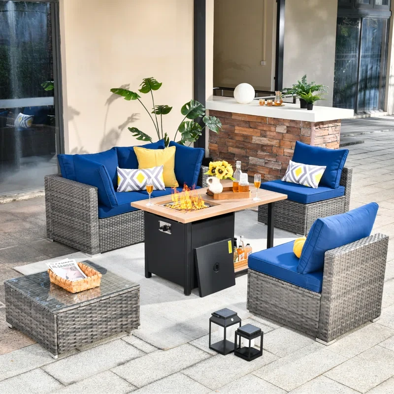 Aliva 4 - Person Outdoor Seating Group with Cushions