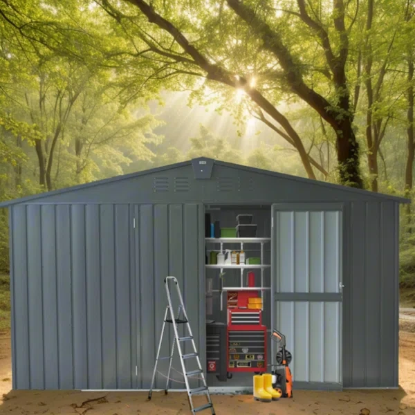 78.7" H x 138.11" W x 154.17" D Metal Storage Shed