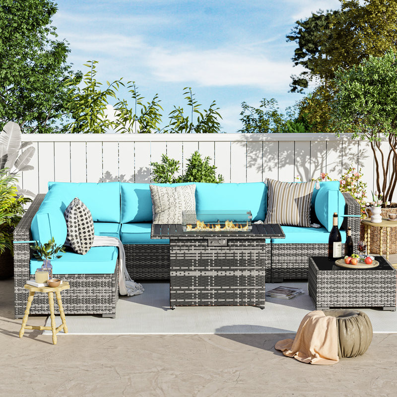 Cawanna 6 - Person Outdoor Seating Group with Cushions