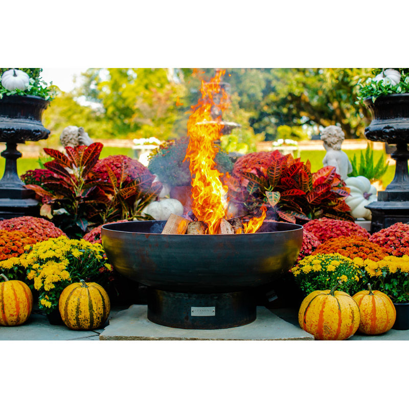 Harrogate Steel Wood Burning Fire Pit  19" H x 48" W x 48" D