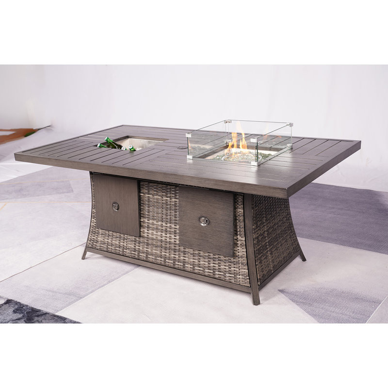 27.16" H x 70.87" W Propane Outdoor Fire Pit Table