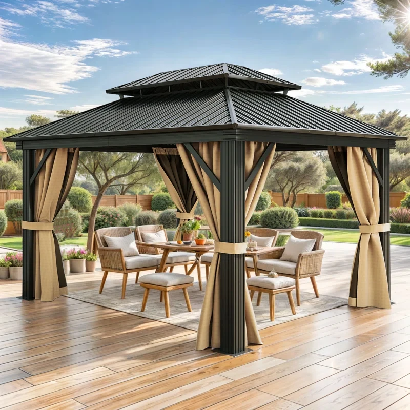 Style, Comfort, and Durability Elegant 12x14ft Aluminum Hardtop Gazebo