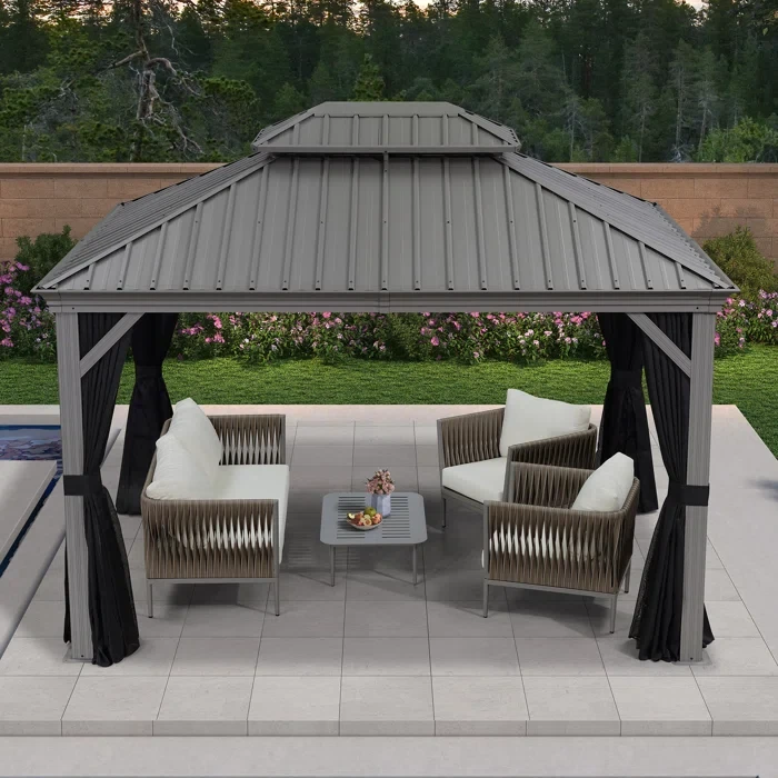 Purple Leaf Aluminum Patio Gazebo 10 ft x 12 ft