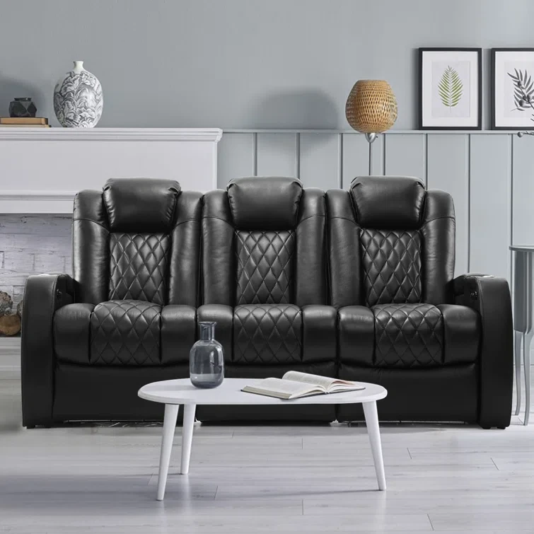 Talley Leather Home Theater Seating (Set of 3)