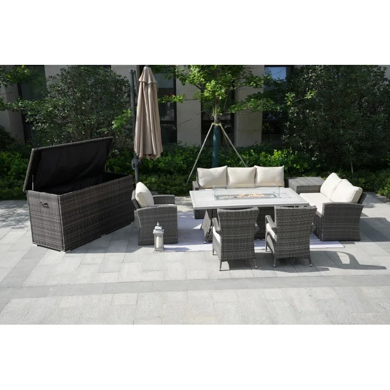 Alseepa 8 - Person Outdoor Seating Group with Cushions