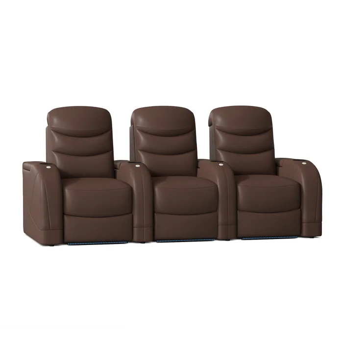 Stealth HR Series Upholstered Power Reclining Home Theater Seating with Cup Holder