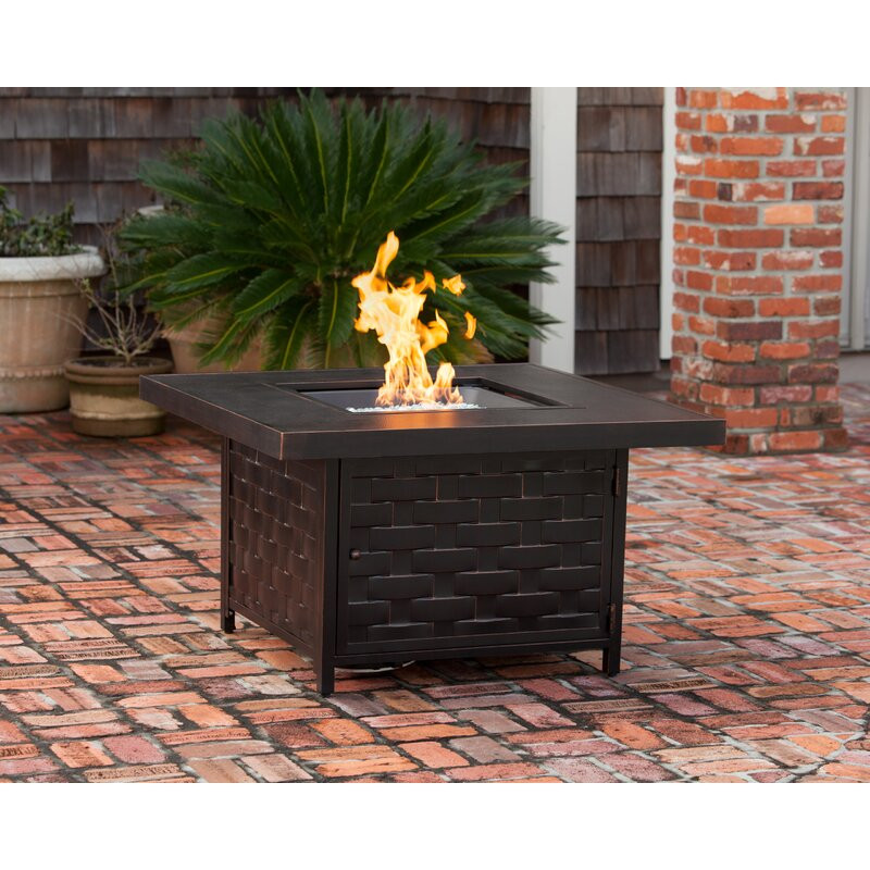 Ron Armstrong Aluminum Convertible Gas Fire Pit Table 55,000 BTU Outdoor Multi-Functional Fire Pit with Fire Bowl Lid - Bronze Finish - Square