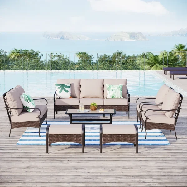 Arwand 7-Person Outdoor Conversation Set with Loveseat