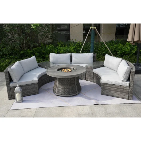 Areefa 6 - Person Outdoor Seating Group with Cushions