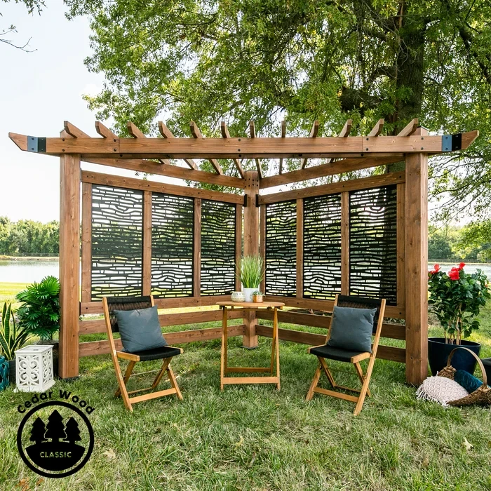 Verona 12.9 Ft. W x 9.5 Ft. D Solid Wood Pergola