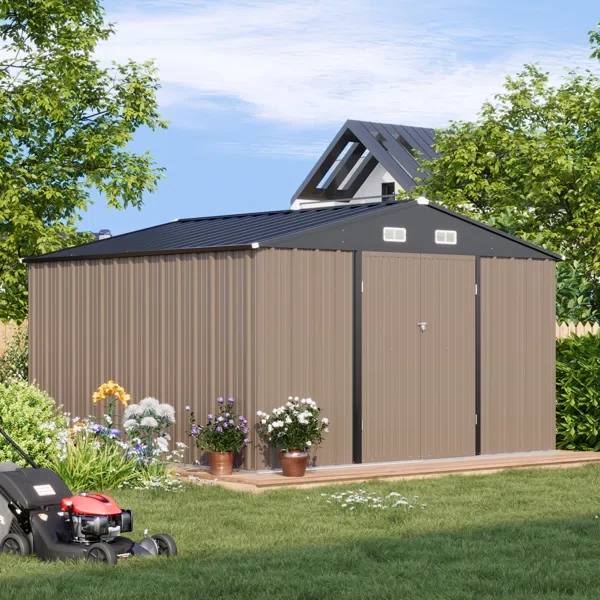 10 ft. W x 10 ft. D Metal Storage Shed