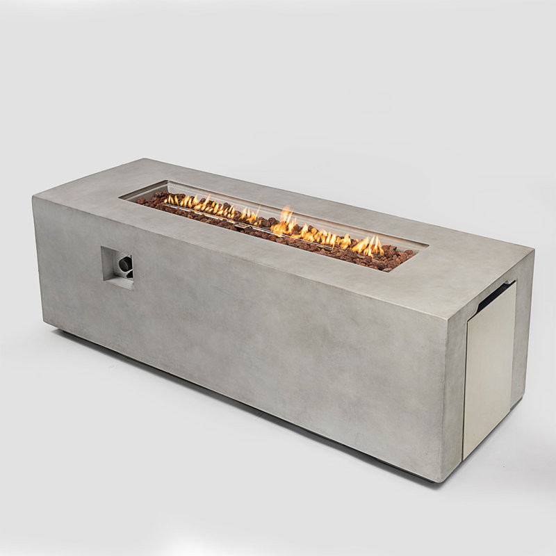 Kousa 23.62'' H x 70.08'' W Concrete Propane Outdoor Fire Pit Table