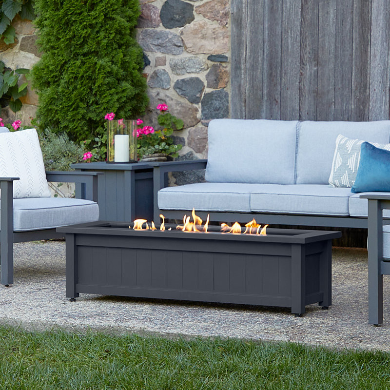 ORTUN 50" Rectangle Steel Propane Fire Pit Table by Real Flame