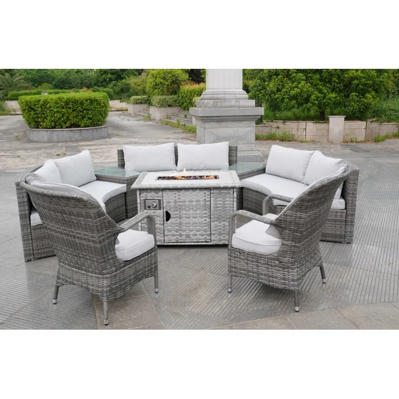 Algird 8 - Person Outdoor Seating Group with Cushions