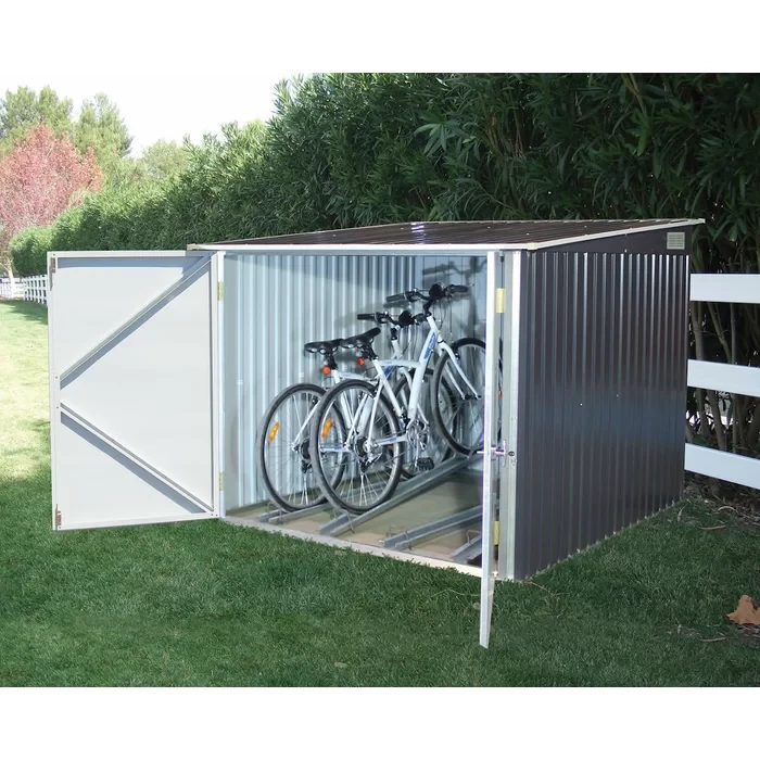 6 ft. 3 in. W x 6 ft. 4 in. D Metal Lean-To Bike Shed