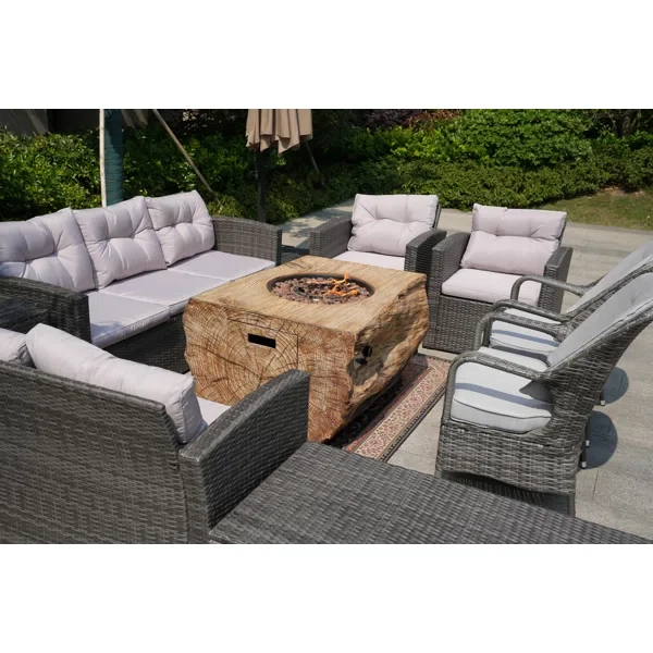 Algird 9 - Person Outdoor Seating Group with Cushions