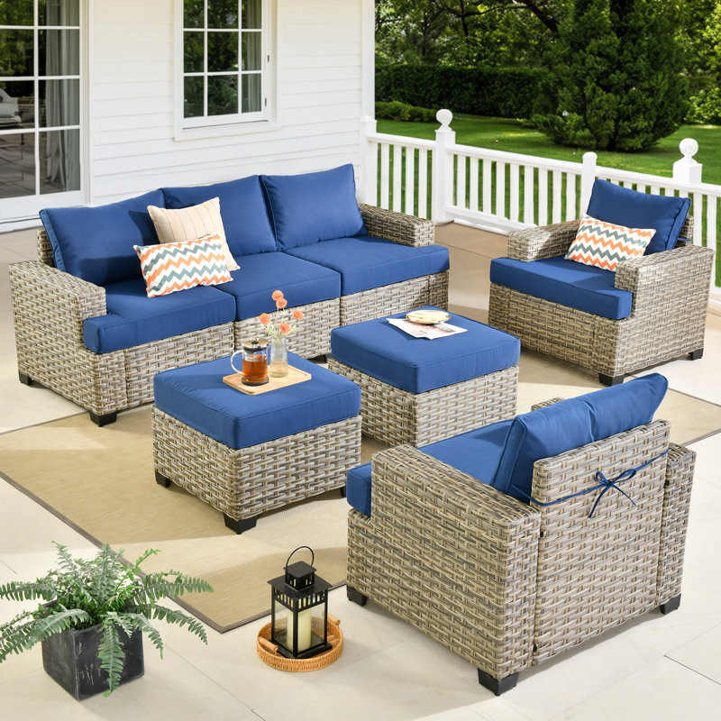 7 - Person Outdoor Seating Group With Cushions