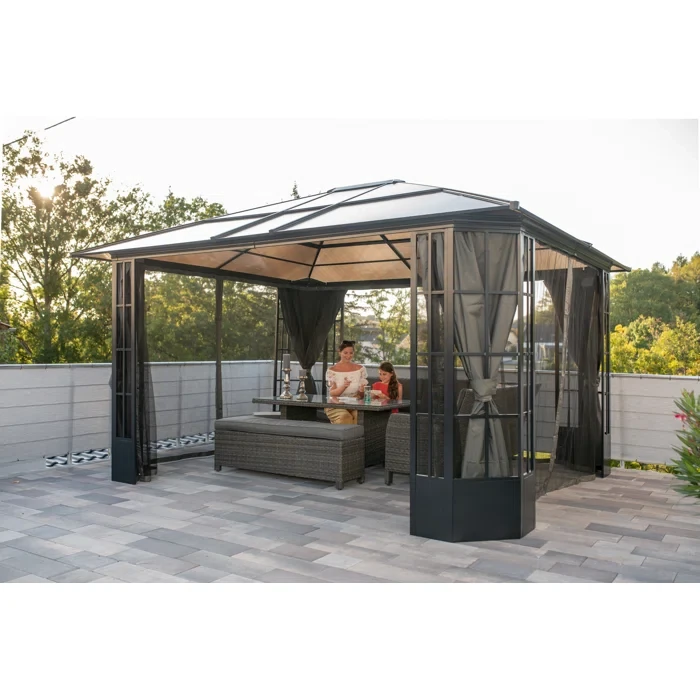 Savino Aluminum Patio 12 Ft. W x 10 Ft. D Gazebo