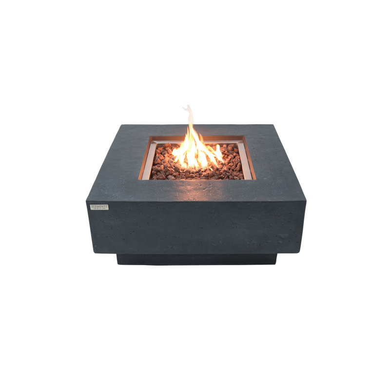 Manhattan 36'' Square Outdoor Fire Pit Table Dark Gray - by Elementi