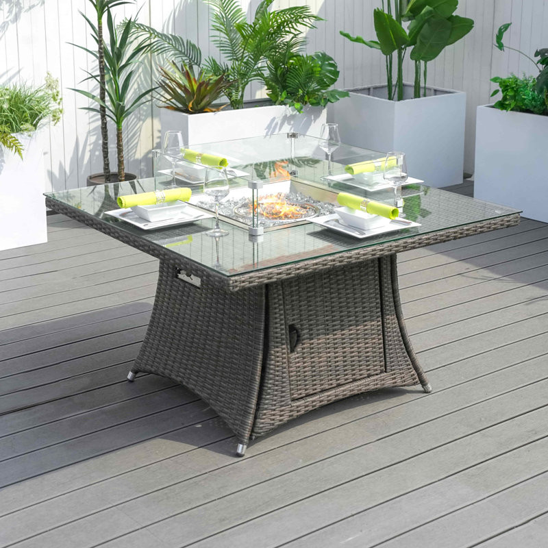 50,000 Btu Square Outdoor Fire Pit Table