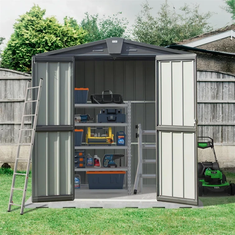 6.5 ft. W x 8.1 ft. D Metal Corner Storage Shed