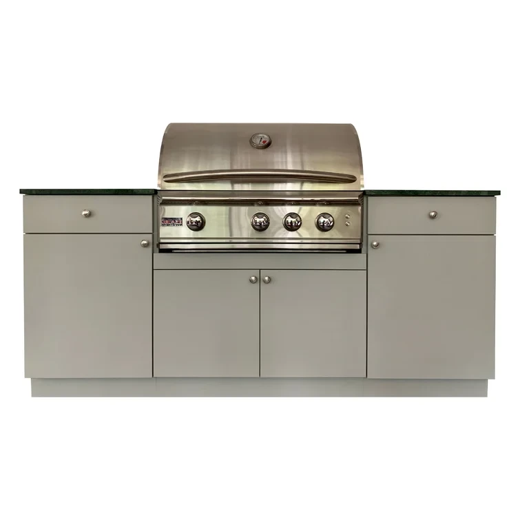 Marbella Outdoor Inc. 77'' W 5 Modular Outdoor Kitchen Cabinet with - Burner Grill