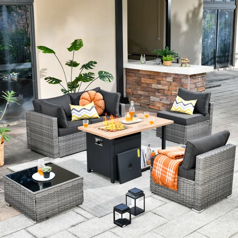 Aliva 4 - Person Outdoor Seating Group with Cushions