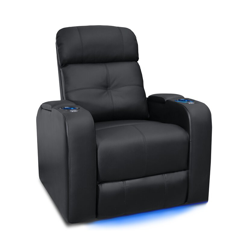 Leather Home Theater Seat with Cup Holder