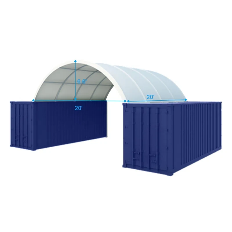 20'x20' Shipping Container Canopy Shelter 15oz PVC