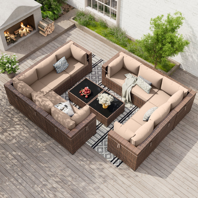 Treyshun 10 - Person Outdoor Seating Group with Cushions