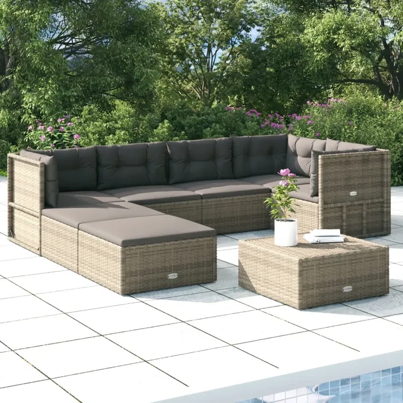 7 - Person Outdoor Seating Group with Cushions