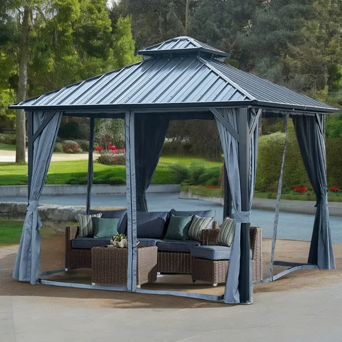 11.9 (ft) x 11.9 (ft) Aluminum Patio Gazebo