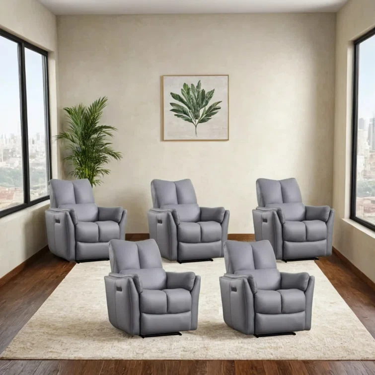 33.9''Wide Modern Soft Upholstered Standard Power Recliner With USB And Type C