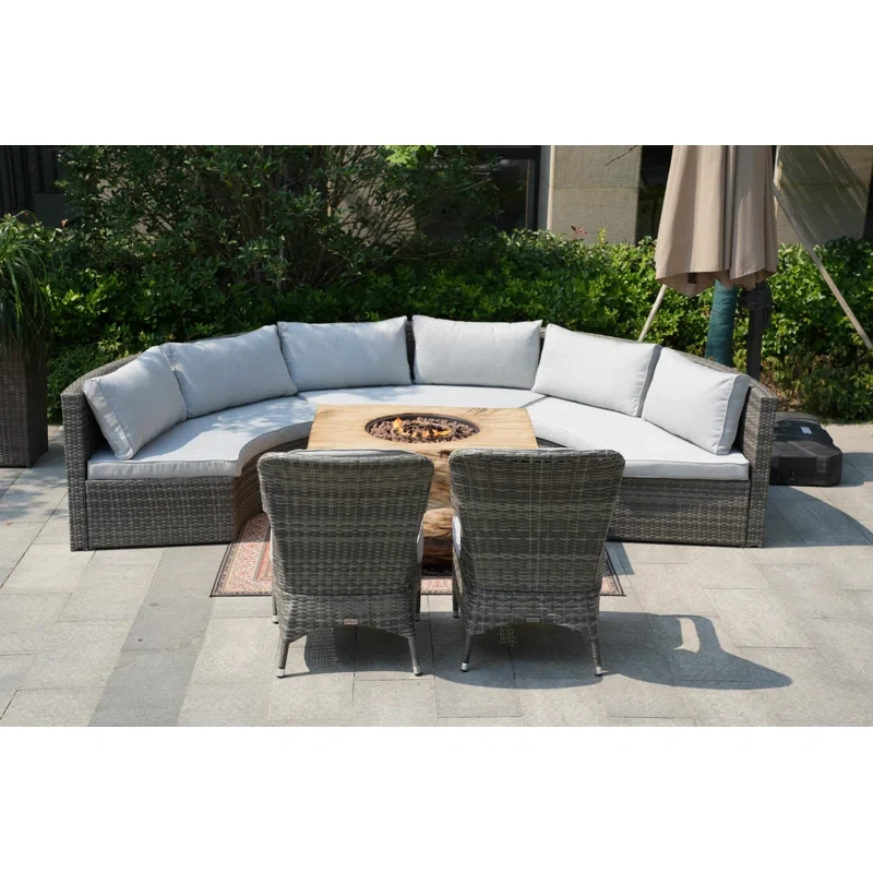 Algird 8 - Person Outdoor Seating Group with Cushions