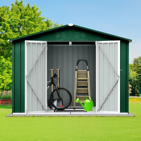 72" H x 96" W x 72" D Metal Garden Sheds Outdoor Storage Sheds