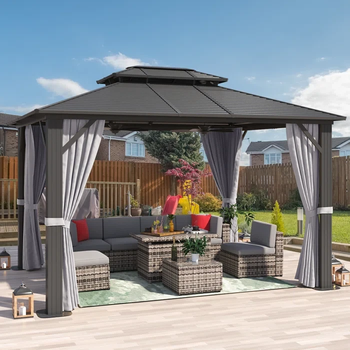 12 Ft. W x 10 Ft. D Metal Patio Gazebo