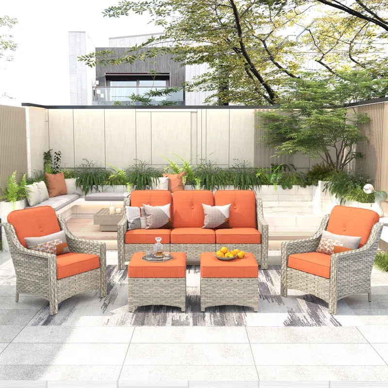 Witar 5 - Person Outdoor Seating Group with Cushions