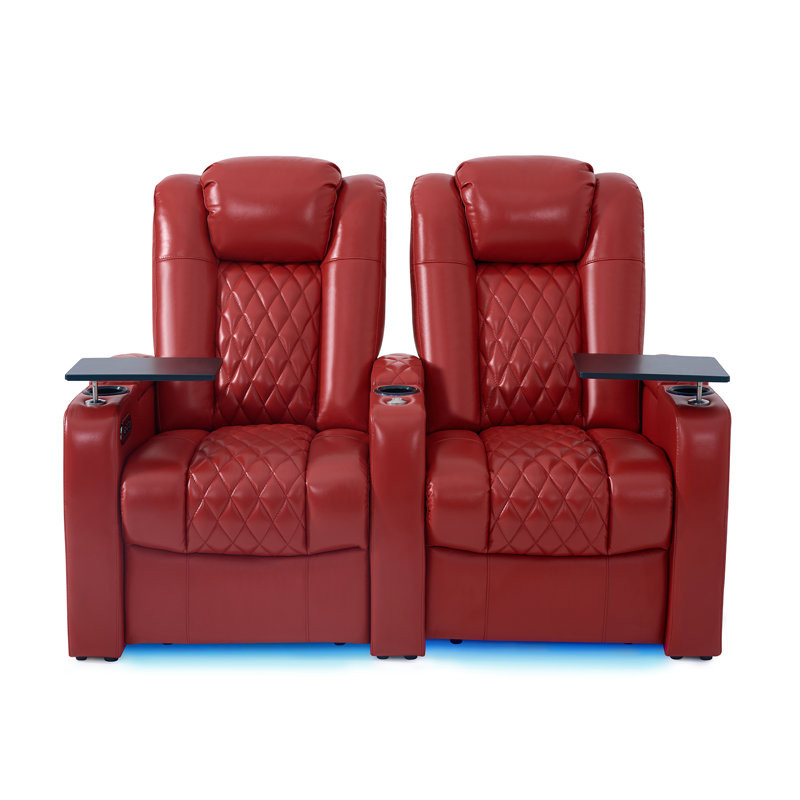 Leather Home Theater Seating Dual Power Movie Theater Chairs Theater Recliner Sofa