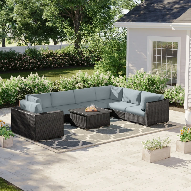 Anishia 6 - Person Outdoor Seating Group with Cushions