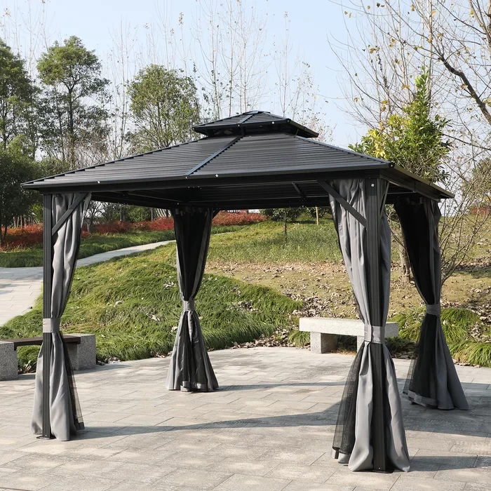 2-Tier 10 Ft. W x 10 Ft. D Metal Patio Gazebo