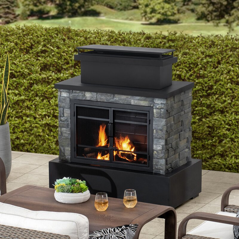 Delavan Steel Wood Burning Outdoor Fireplace